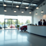 Accueil lumineux d'un centre de contrôle automobile moderne