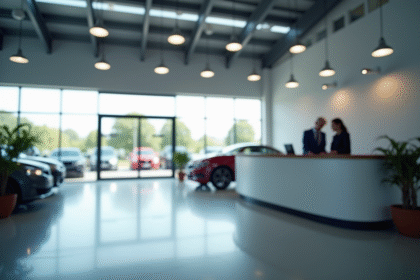 Accueil lumineux d'un centre de contrôle automobile moderne