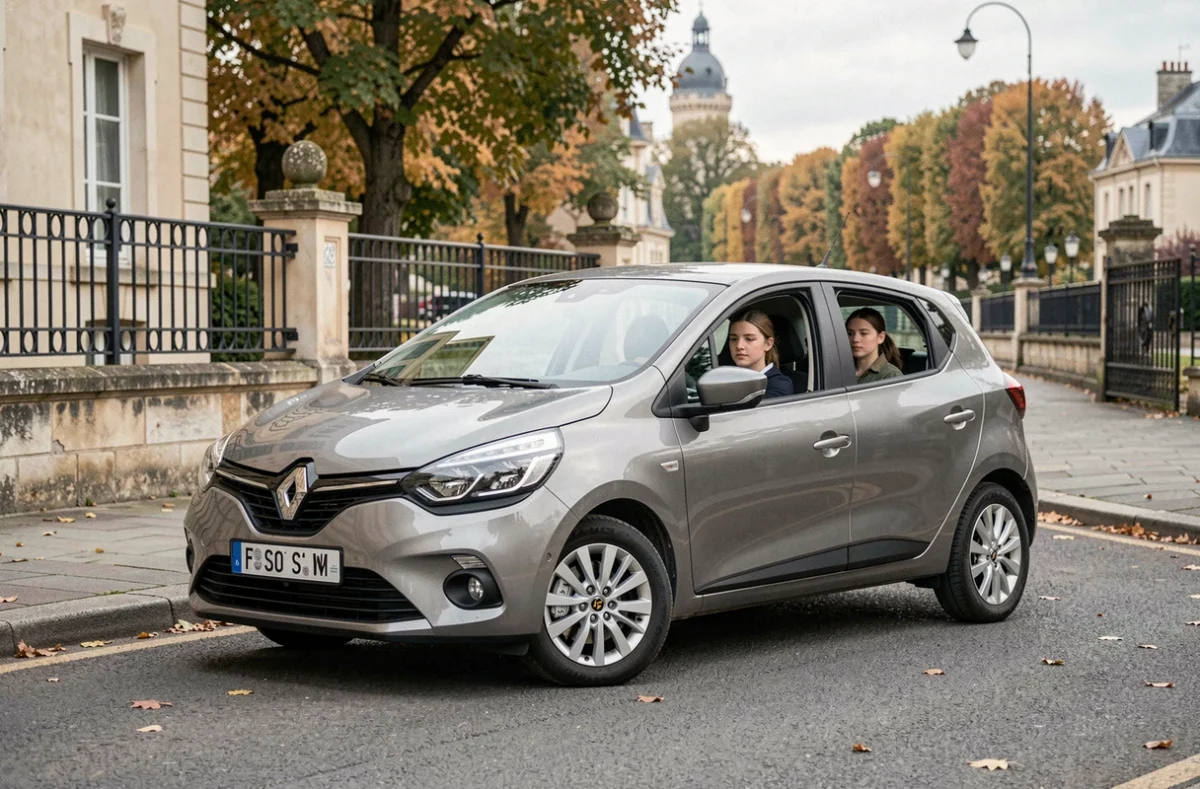 Élève effectuant une manœuvre de stationnement avec un moniteur ECF à Fontainebleau