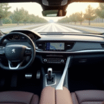 Intérieur avant luxueux de la Peugeot 408 vue du conducteur