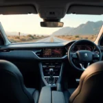 Intérieur high-tech de la Peugeot 308 2026 avec tableau de bord numérique i-Cockpit et écran tactile central