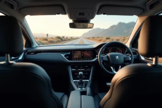 Intérieur high-tech de la Peugeot 308 2026 avec tableau de bord numérique i-Cockpit et écran tactile central