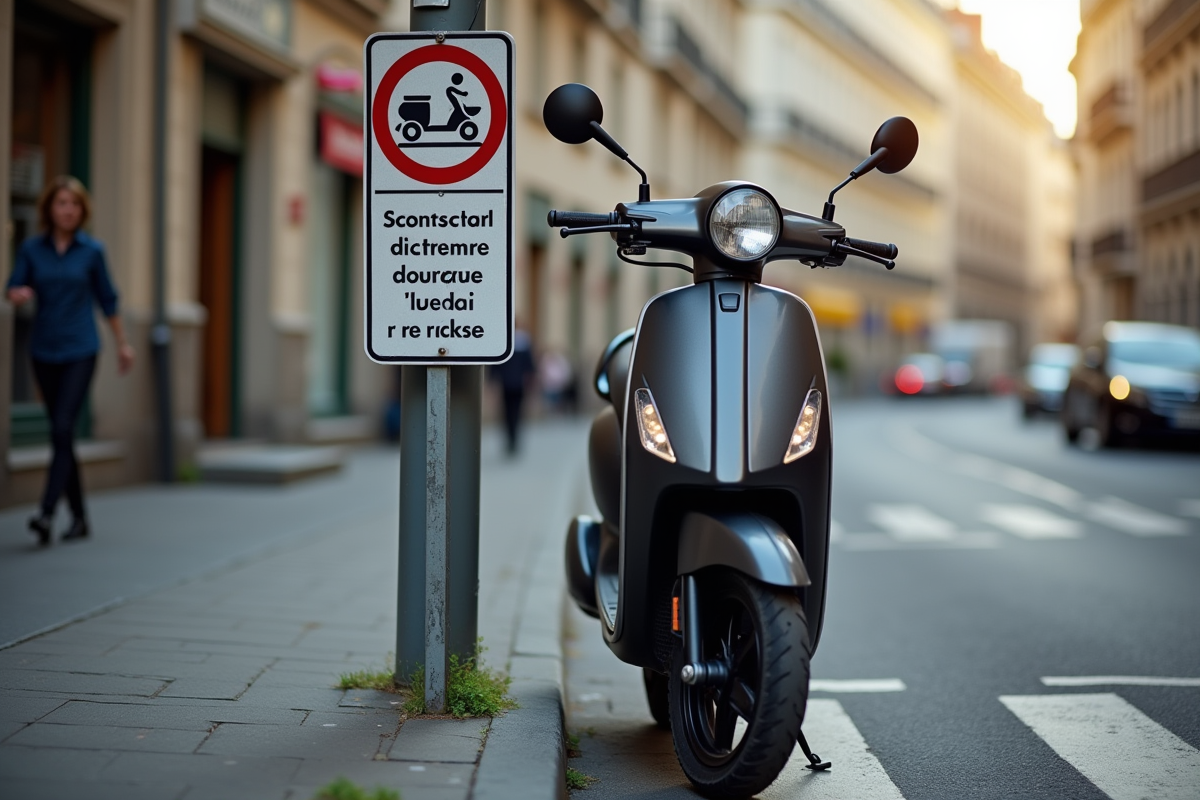 Scooter électrique garé près d